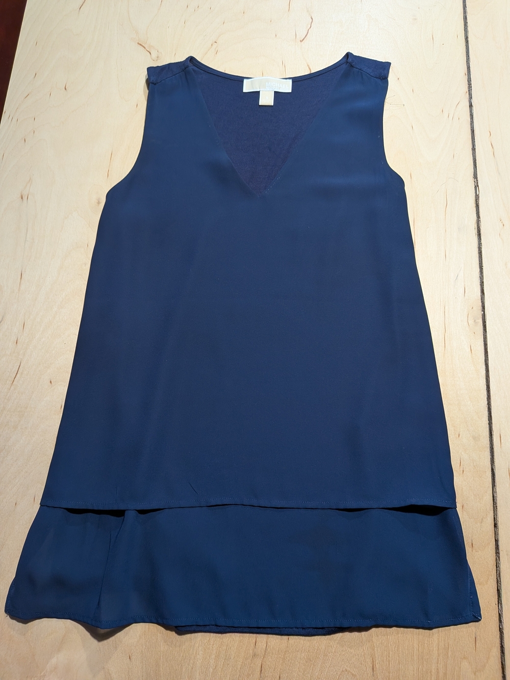 Michael Kors Navy Sleeveless V-Neck Top